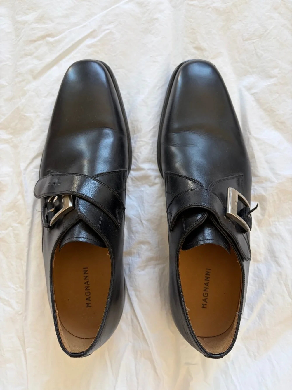 Magnanni Black Monkstrap Shoes - 10M